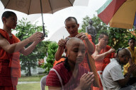 Mass Buddhist Monk Ordination Ceremony For Hill Tribe.