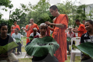 Mass Buddhist Monk Ordination Ceremony For Hill Tribe.