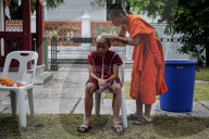 Mass Buddhist Monk Ordination Ceremony For Hill Tribe.