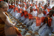 Mass Buddhist Monk Ordination Ceremony For Hill Tribe.