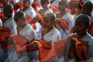Mass Buddhist Monk Ordination Ceremony For Hill Tribe.