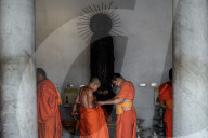 Mass Buddhist Monk Ordination Ceremony For Hill Tribe.