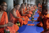 Mass Buddhist Monk Ordination Ceremony For Hill Tribe.