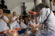 Mass Buddhist Monk Ordination Ceremony For Hill Tribe.