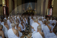 Mass Buddhist Monk Ordination Ceremony For Hill Tribe.