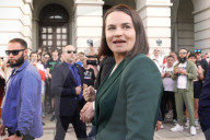 Belarusians In Warsaw Celebrate Release Of Tikhanovsky