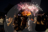 Fireworks Burst In The Sky Over The Castel Sant'Angelo 