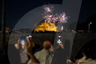 Fireworks Burst In The Sky Over The Castel Sant'Angelo 