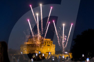 Fireworks Burst In The Sky Over The Castel Sant'Angelo 
