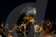 Fireworks Burst In The Sky Over The Castel Sant'Angelo 