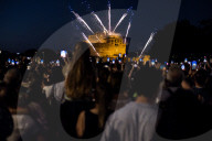 Fireworks Burst In The Sky Over The Castel Sant'Angelo 