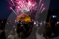 Fireworks Burst In The Sky Over The Castel Sant'Angelo 