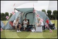 Tennis fans queue for Wimbledon tickets in London, UK.