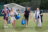 Tennis fans queue for Wimbledon tickets in London, UK.