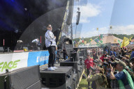 Mosh pits and mayhem: Kneecap play Glastonbury