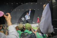 Mosh pits and mayhem: Kneecap play Glastonbury