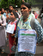 Protest Of  School Teachers  In Kolkata, India.