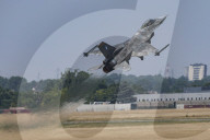 F-16 Fighter At A Flight Demonstration During Paris Air Show 2025
