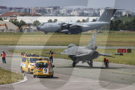 F-16 Fighter At A Flight Demonstration During Paris Air Show 2025
