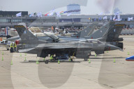F-16 Fighter At A Flight Demonstration During Paris Air Show 2025