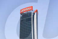 The Collapse Of The Generali Sign On The Hadid Tower, Home Of The Insurance Company, Collapsed On The Roof Of A Skyscraper 192 Meters High In The CityLife District In Milan