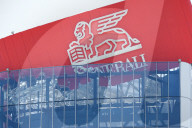 The Collapse Of The Generali Sign On The Hadid Tower, Home Of The Insurance Company, Collapsed On The Roof Of A Skyscraper 192 Meters High In The CityLife District In Milan