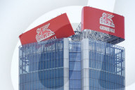 The Collapse Of The Generali Sign On The Hadid Tower, Home Of The Insurance Company, Collapsed On The Roof Of A Skyscraper 192 Meters High In The CityLife District In Milan