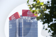 The Collapse Of The Generali Sign On The Hadid Tower, Home Of The Insurance Company, Collapsed On The Roof Of A Skyscraper 192 Meters High In The CityLife District In Milan