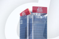 The Collapse Of The Generali Sign On The Hadid Tower, Home Of The Insurance Company, Collapsed On The Roof Of A Skyscraper 192 Meters High In The CityLife District In Milan