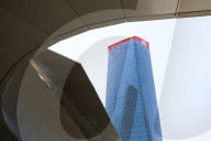 The Collapse Of The Generali Sign On The Hadid Tower, Home Of The Insurance Company, Collapsed On The Roof Of A Skyscraper 192 Meters High In The CityLife District In Milan