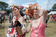 Feminist Mouse Circus showing off their mice