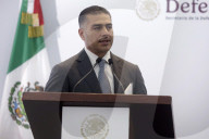 Omar Garcia Harfuch Hold Briefing Conference