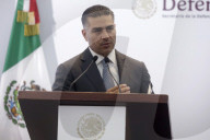 Omar Garcia Harfuch Hold Briefing Conference