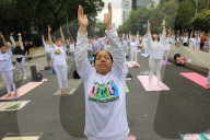 Yoga Mass Class Celebrated In Mexico