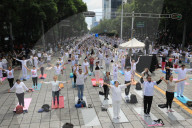 Yoga Mass Class Celebrated In Mexico