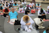 Yoga Mass Class Celebrated In Mexico