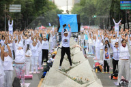 Yoga Mass Class Celebrated In Mexico