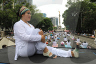 Yoga Mass Class Celebrated In Mexico