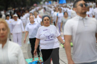 Yoga Mass Class Celebrated In Mexico