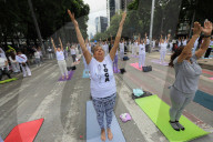 Yoga Mass Class Celebrated In Mexico