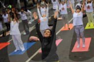 Yoga Mass Class Celebrated In Mexico