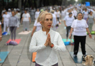 Yoga Mass Class Celebrated In Mexico