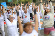 Yoga Mass Class Celebrated In Mexico