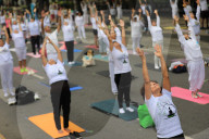 Yoga Mass Class Celebrated In Mexico