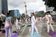Yoga Mass Class Celebrated In Mexico
