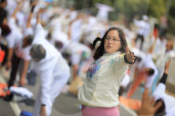 Yoga Mass Class Celebrated In Mexico