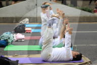 Yoga Mass Class Celebrated In Mexico