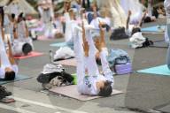 Yoga Mass Class Celebrated In Mexico