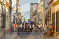Protests By The Workers From The Iron Sector In Puerto Real, Spain.