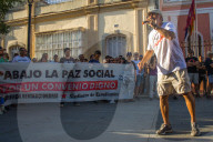 Protests By The Workers From The Iron Sector In Puerto Real, Spain.